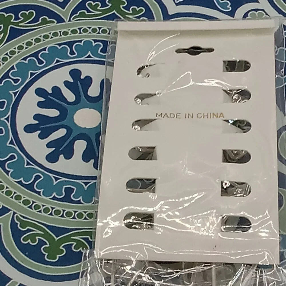 Square Silver Tone 6 Pair Earrings Pierced Set Everyday Light Weight - Picture 6 of 7
